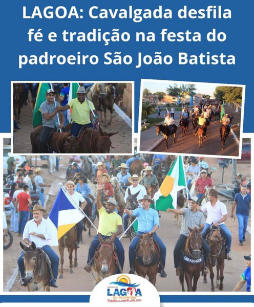 LAGOA: Cavalgada desfila fé e tradição na festa do padroeiro São João Batista