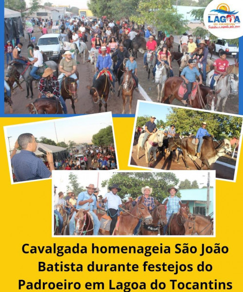 Cavaleiros e amazonas desfilam pelas ruas e avenidas da cidade em cavalgada nos Festejos de São João Batista
