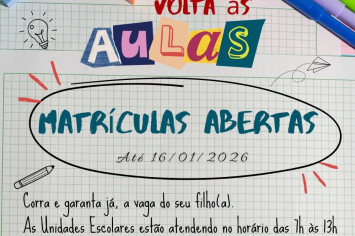 Matrículas da Rede Municipal de Ensino de Lagoa do Tocantins seguem abertas até 16 de janeiro