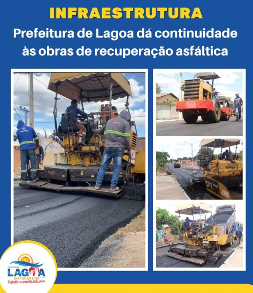 Prefeitura de Lagoa dá continuidade às obras de recuperação asfáltica