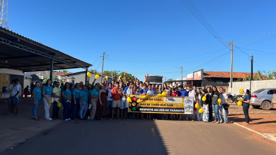 Saúde alerta para prevenção de acidentes de trânsito em caminhada do Maio Amarelo