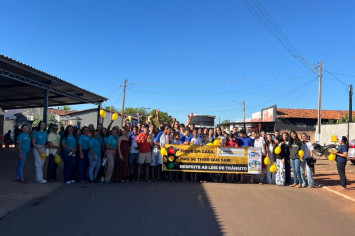Saúde alerta para prevenção de acidentes de trânsito em caminhada do Maio Amarelo