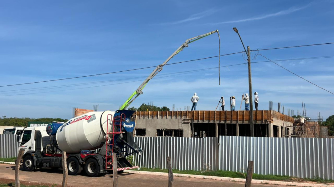 Obras da nova UBS de Lagoa do TO avançam e chegam à fase de concretagem da laje