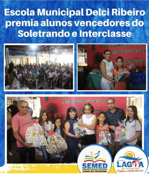 LAGOA DO TO:
Escola Municipal Delci Ribeiro premia alunos vencedores do Soletrando e Interclasse