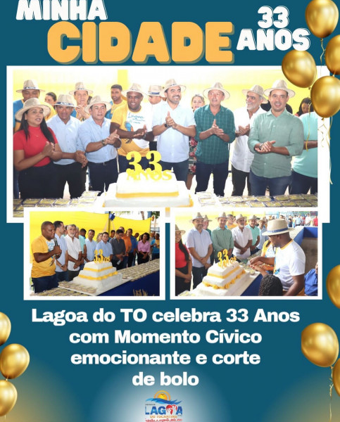 Lagoa do TO celebra 33 Anos com Momento Cívico emocionante e corte de bolo